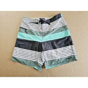 Patagonia Stretch Planing Board Shorts Mens 34 Multi-stripe Button Lace Up